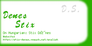 denes stix business card